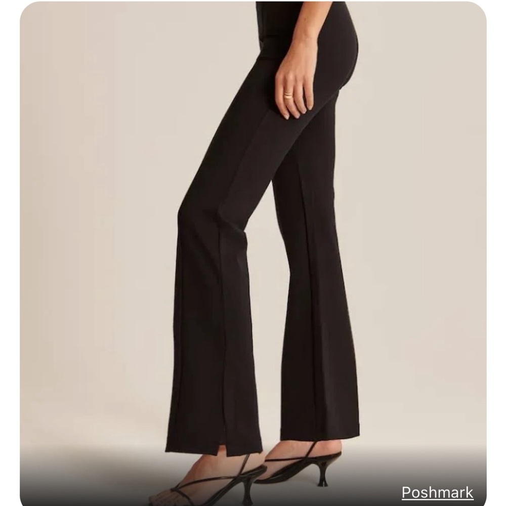 Abercrombie flare split hem trouser in Navy